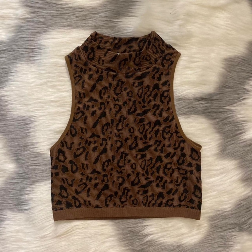 cheetah halter top